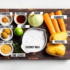 Składniki na curry: szpinak, kurkuma, pasta curry, masło orzechowe, sos rybny, limonka, mleko kokosowe, cebula, marchew, ziemniaki, udka kurczaka, liście limonki. Gdzie kupić żółtą pastę curry?