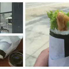 Pyszne sushi z kurczakiem, świeże warzywa i ryż zawinięte w nori. Idealne na szybki lunch.
