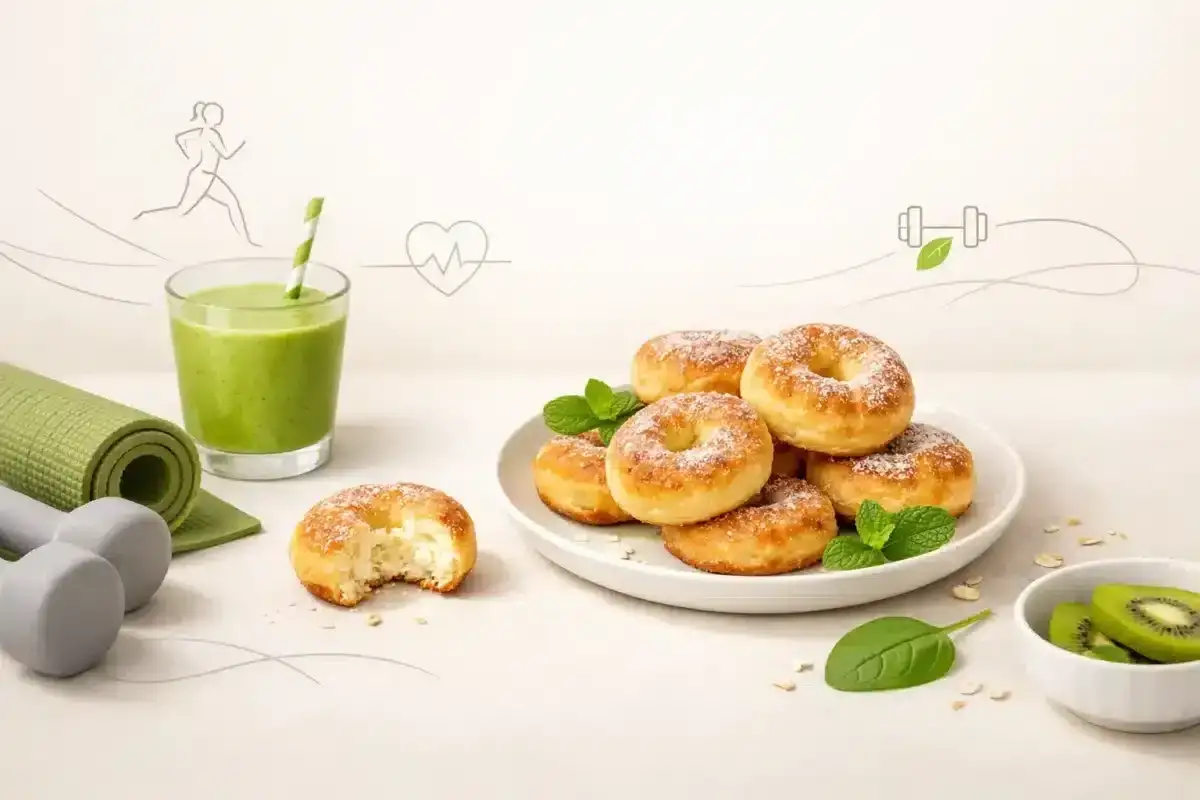 Fit pączki z cukrem pudrem, zielony koktajl, mata do jogi i hantle. Zdrowy wybór czy pokusa?